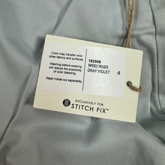 Lila Ryan Mid Rise Tapered Trouser Pant Womens Sz 4 Gray Violet Straight Leg NWT - Picture 9 of 14